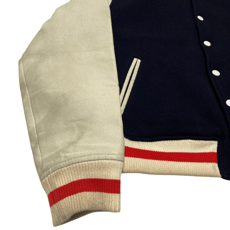 Quick Silver Leather Sleeve Award Jacket
