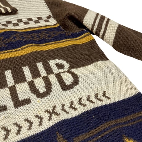 90s Batsu Club FullZip Wool Knit Sweater