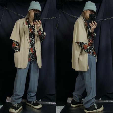 90s SAG HARBOR Mexico made Rayon Blend Ripstop S/S Tailored Shirts Jacket