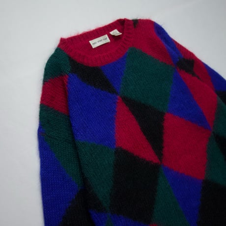 ParisSportClub Argyle,Diamond Patterns Mohair Knit