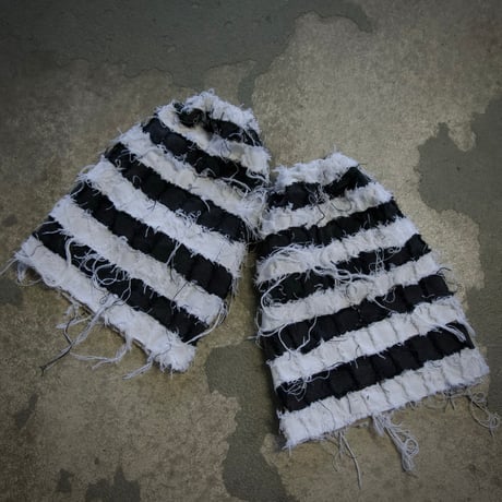 GYAKU_SOU All Hand Sewing  Denim Leg&Arm Warmers Prisoner Borders