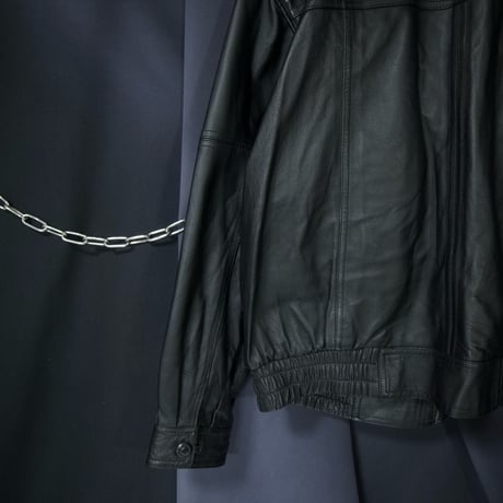 C&A Nappa Pig Leather 2way Detachable Bomber Sports Jacket