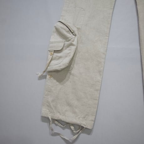 USED Multi Zippers&PocketsGimmick Parachute Linen Pants