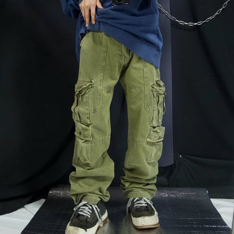 USED Eight Multi Pockets Gimmick Cargo Pants