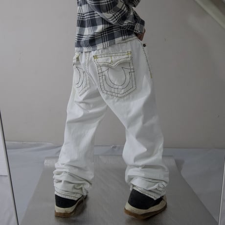 True Religion W40 Thick Stitch&Embroidery Baggy Denim