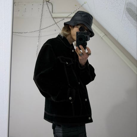 USED Trucker Type Oversized Suede Leather Jacket