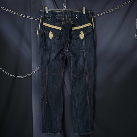 PPFM Draping Loose Straight Design Wash Denim
