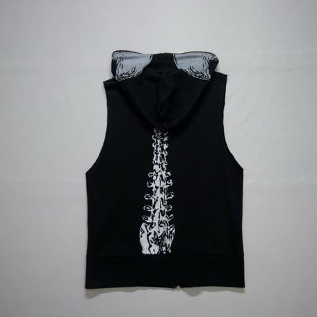 GLADNEWS FullZip Skull Born Cutoff NoSleeve Hoodie Vest