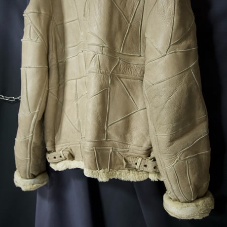 USED B3 Sheepskin Mouton TSUGIHAGI Leather Boa Flight Jacket