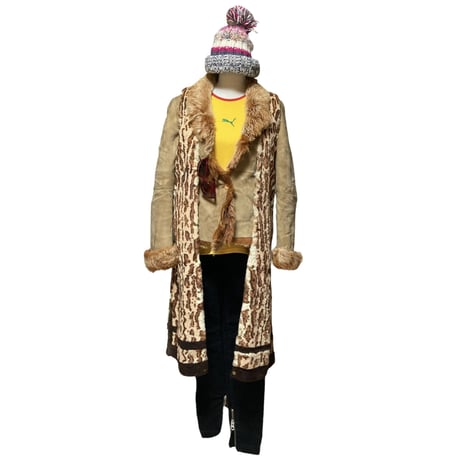 Unknown USED Lamb Leather&Fur Short Jacket