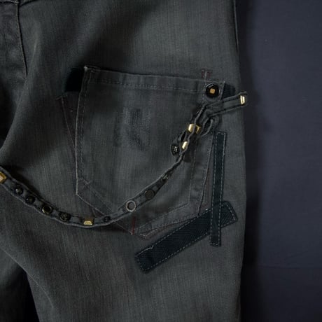 Marithe Francois Girbaud Studs Tape Snaker Skinny Denim