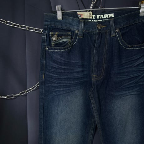 Phatfarm Deadstock Embroidery Wide Straight Wash Denim