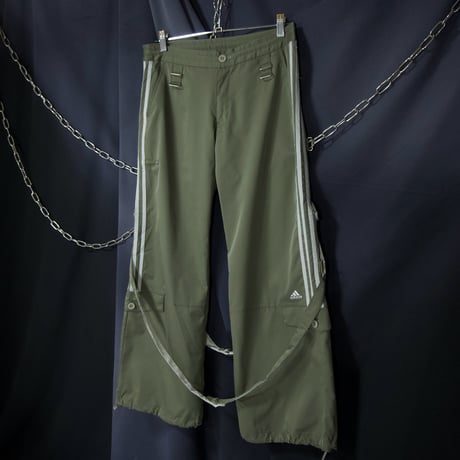 00s (c2008) Adidas Bondage Techno ♾️way Gimmick Parachute Pants