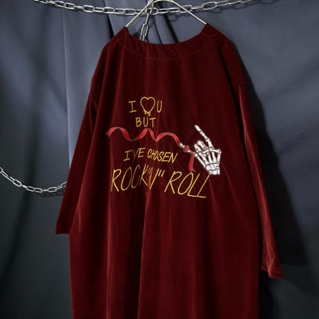 USED Skull Born Hand Embroidery Velor Gown Long Coat