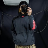 10s Adidas HighNeck Deformation Diagonal Zipper Nylon Anorak Jacket/Mountain Hoodie