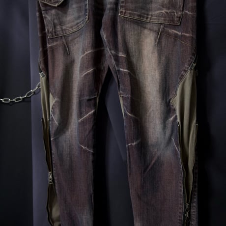 PPFM Zipper Gimmick Wash Shiny Denim (Flare/Tapered/Loose Straight)