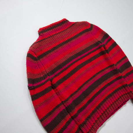 DKNY JEANS MultiBorder Acrylic×Wool HighNeck Knit