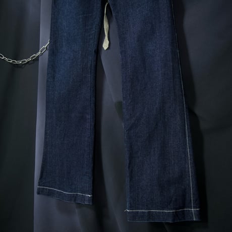 c96~04 BODY BUTTER Leather Switching BootsCut Flare Denim