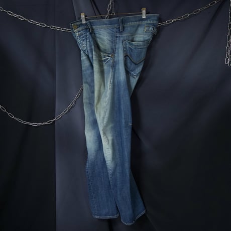 ENERGIE Italy made 3D Cut Draping Wash Loose Straight Denim