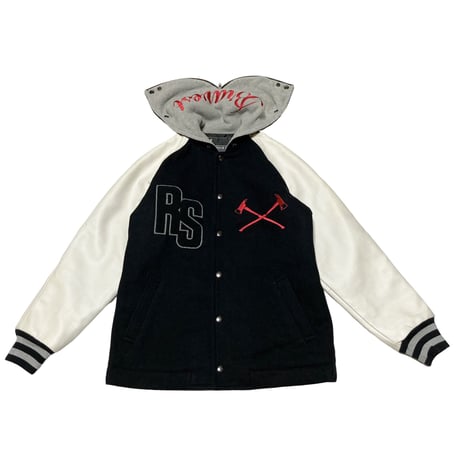 RESQUE SQUAD PU LeatherSleeve Sailor Award Jacket