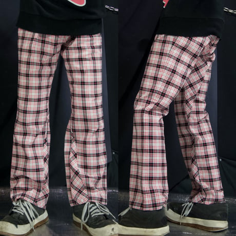 OAKLEY Tartan Check Skull Embroidery Flare Pants