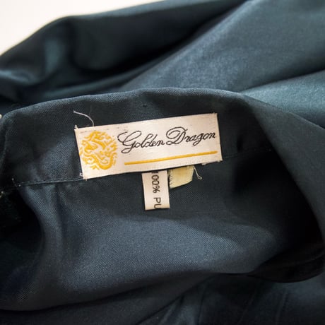 “Grunge Spice” USED Pure Silk Plain Teal Green L/S Pajama Shirts