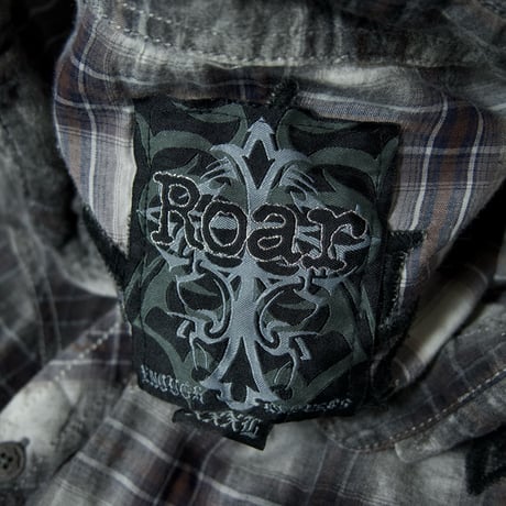 Roar Flowers&Cross Embroidery L/S Cotton Check Western Shirts