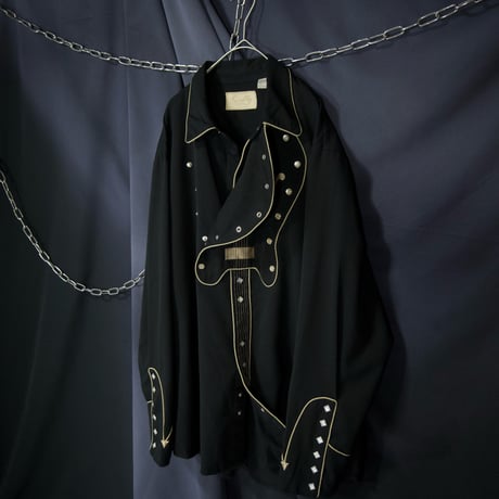 90s Scully Guitar Design Western Cabalry Rayon Shirts