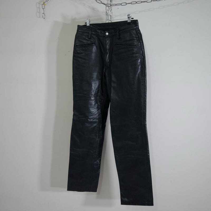 90s~ ABAHOUSE Cow Leather BootCut Carpenter Pan