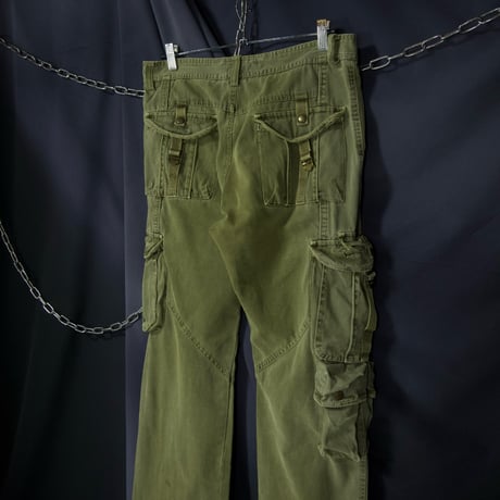 USED Eight Multi Pockets Gimmick Cargo Pants