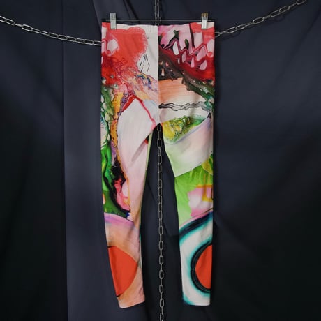 SOMETHING ELSE By Natalie Wood Asymmetry Abstract Full Graphic Leggings