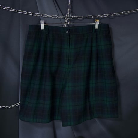 90s SAG HARBOR Black Watch Tartan Check 2tuck Wide Shorts