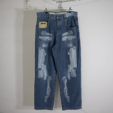 90s~00s Pepe jeans Patchwork Denim Baggy Pants