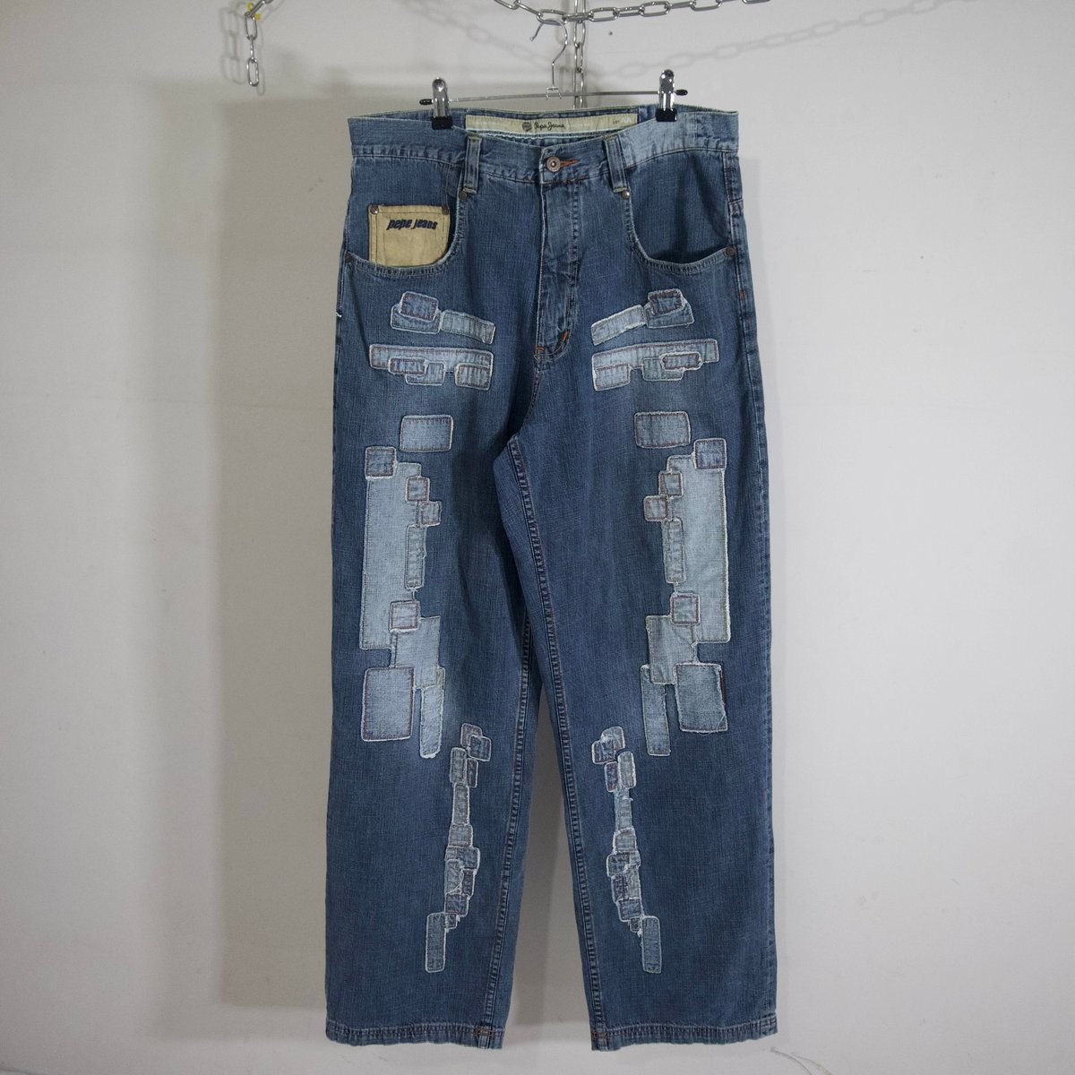 90s~00s Pepe jeans Patchwork Denim Baggy Pants 90s~00s Pepe jeans Patchwork Denim Baggy Pants