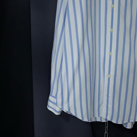 90s Polo by Ralph Lauren “None Pony Embroidery” Regatta Stripe Horizontal Collar L/S Clerical Shirts