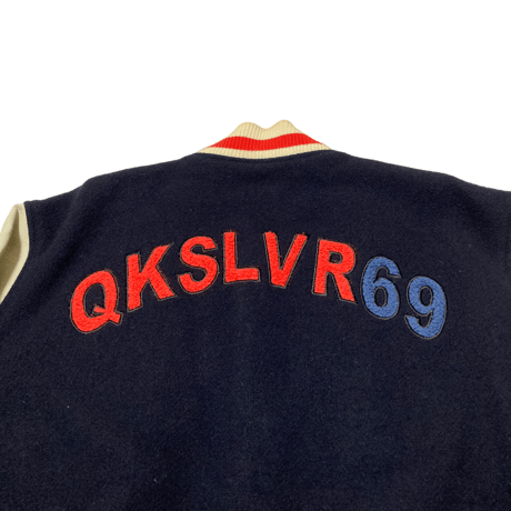 Quick Silver Leather Sleeve Award Jacket