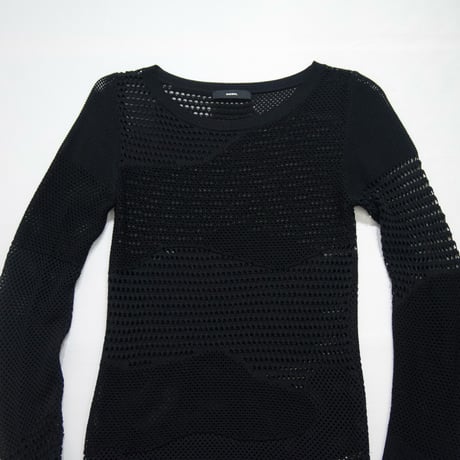 DIESEL Asymmetry Patterns Mesh L/S Tops