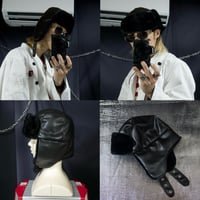 USED PU Leather Fleece Boa Flight Cap