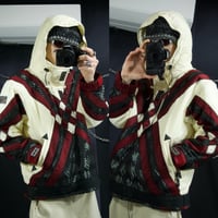 90s NICOLE SPORTS Deadstock Jacquard Switched Pudding Nylon Snowboard Jacket/Half Zip Anorak Hoodie
