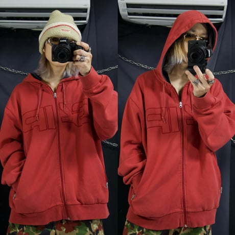 00s c2001 Fall GAP Full Zip Embroidery Thick Body Sweat Hoodie