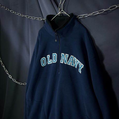 00s c2006 OLD NAVY CLASSIC Center Embroidery Halfzip Pullover Fleece Jacket