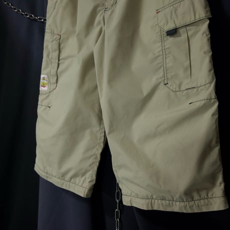 TIME ZONE Deformation Multi Pocket Gimmick Cropped Carpenter Cargo Pants