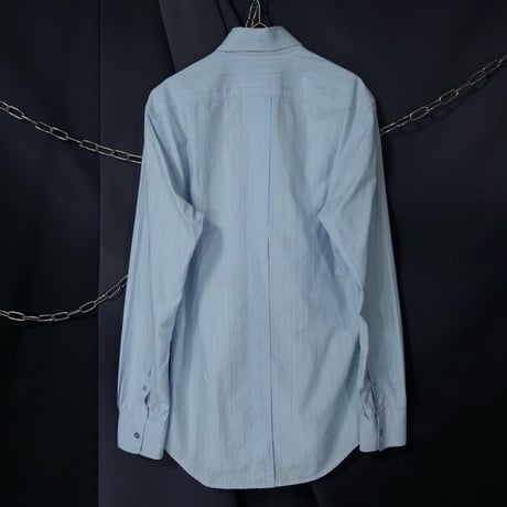 Dolce&Gabbana Italy made Ivy Stripes×Herringbone Horizontal Due-botton Collar L/S Dress Shirs