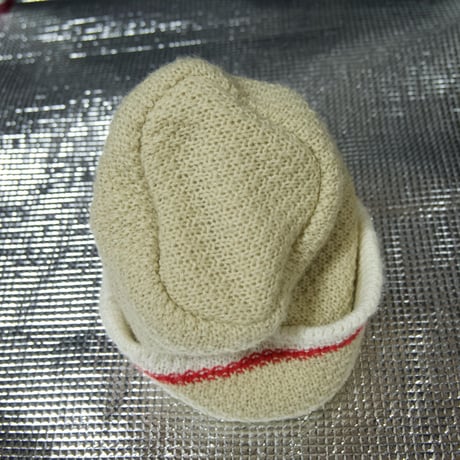 KENSHO ABE Square Bell Shape Border Line Embroidery Wool Knit Cap