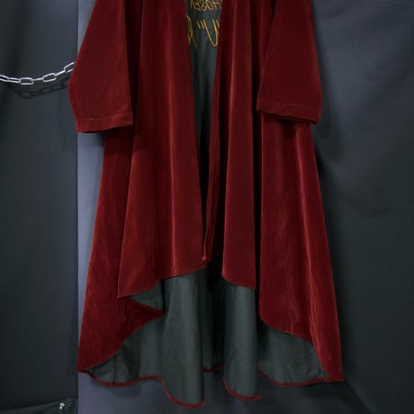 USED Skull Born Hand Embroidery Velor Gown Long Coat