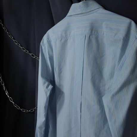 Dolce&Gabbana Italy made Ivy Stripes×Herringbone Horizontal Due-botton Collar L/S Dress Shirs
