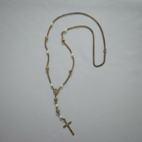 USED Ballchains Rosary Gold Necklace