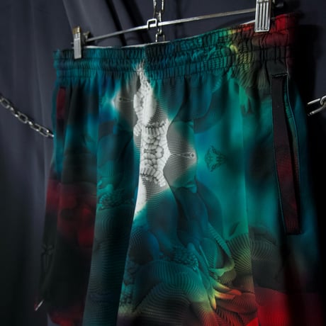 NIKE “10s TUNE Spice” Fractal DeepSea&Galaxy Psychedelic Full Graphic Easy Baggy Short/Track Pants