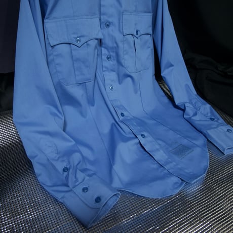 70s conqueror USA made Cyan Blue Poplin L/S Work Shirts