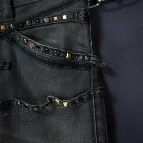 Marithe Francois Girbaud Studs Tape Snaker Skinny Denim